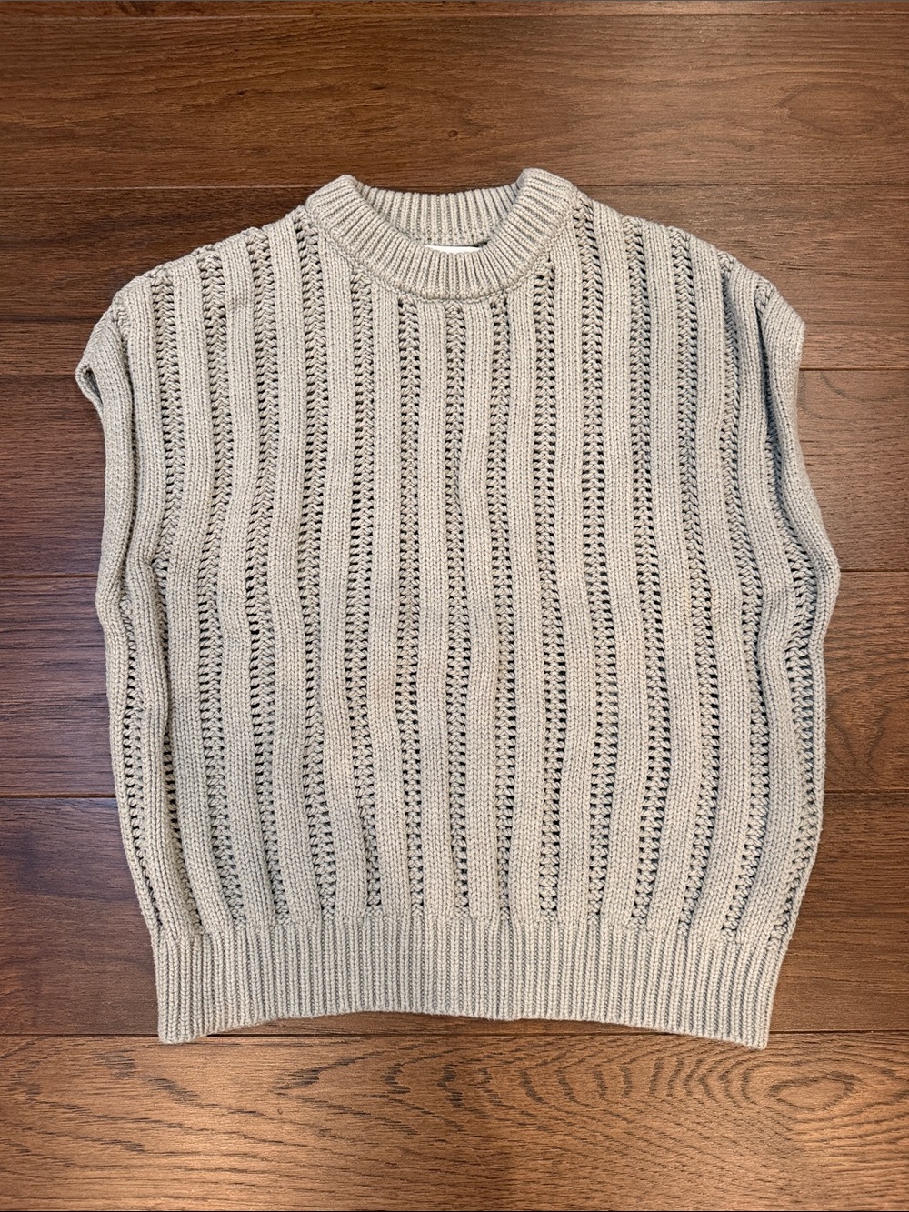 Moon & Madison Open Knit Sweater Green Chunky Crewneck Size XS - C31-052